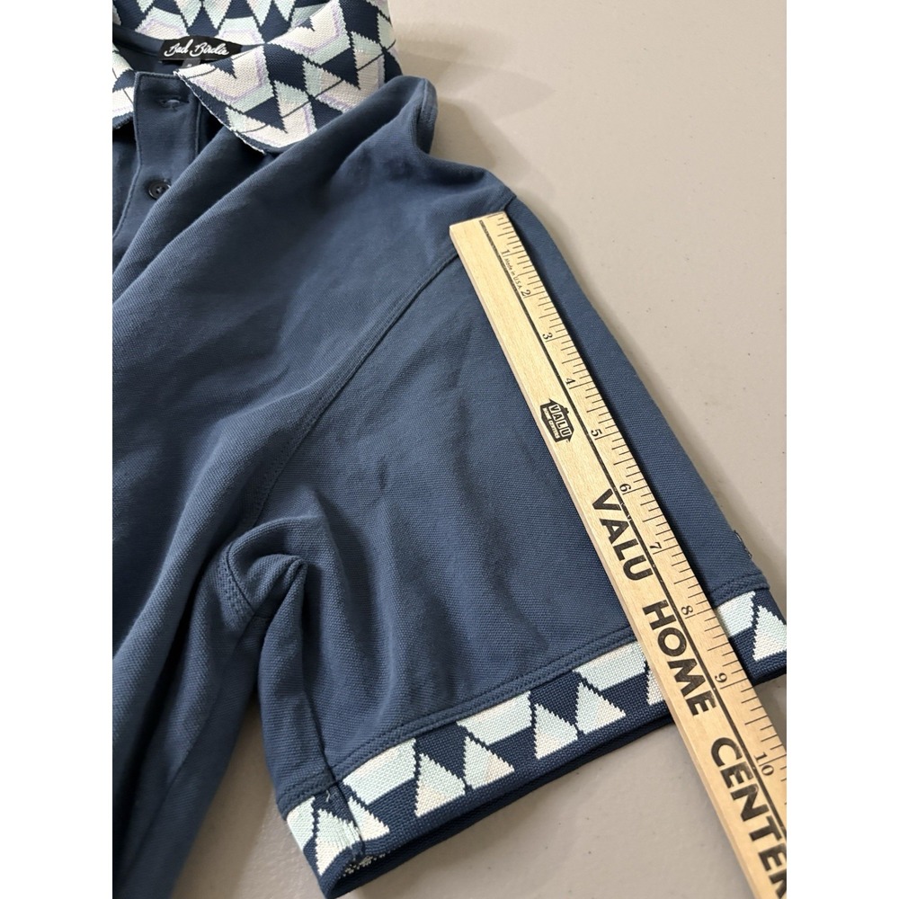 Bad Birdie Polo Shirt Men's XL Golf Aztec Southwest Navy Blue Geometric Collars - Picture 8 of 11